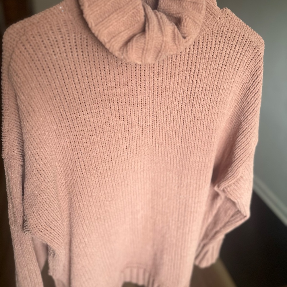 Cozy Pink Turtleneck Sweater